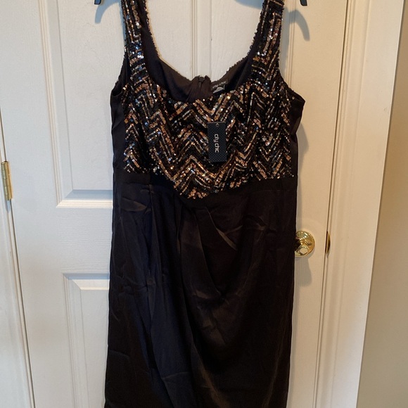 City Chic sequin bodice bronze black party dress New - Picture 4 of 5